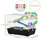 PawHut - Cage pour hamster 31 po L avec système de tubes tunnels - Noir-Convient aux petits hamsters et gerbilles, pas aux races plus grandes comme les hamsters syriens