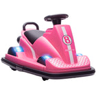 Qaba - Voiture tamponneuse électrique 6V pour enfants avec rotation à 360 degrés et double moteur - rose-Permet aux enfants de conduire de façon autonome grâce à un design à chevaucher et un volant 