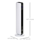 HOMCOM - Chauffage tour céramique 750 W/1500 W avec oscillation à 65 degrés-La minuterie de 8 heures vous permet de programmer le temps de réchauffement tout en économisant de l'énergie 