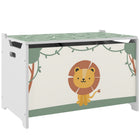Qaba - Coffre de rangement pour enfants avec couvercle - vert-Grand espace de rangement pour jouets, livres et vêtements  
