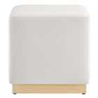 Modway - Tilden Velous de performance carré 17" Rembourré Ottoman - Albâtre naturel-Capacité de poids : 506 lbs.