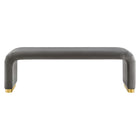 Modway - Koda Performance Velvet Banc long de la chute d’eau - Brass Storm Grey-Capsules de pied ajustables