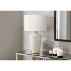Monarch Specialties - Luminaire - 25 po H Lampe De Table - Béton Ivoire - Abat-Jour Ivoire / Crème - Contemporain - Moderne-Réglez facilement l'éclairage à l'aide de l'interrupteur à 3 voies pratique, compatible avec une ampoule à 3 voies jusqu'à 100 W (non incluse), ce qui vous permet de créer la bonne ambiance pour éclairer ou illuminer doucement votre espace