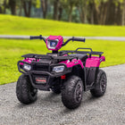 Aosom - VTT pour enfants 12 V à batterie avec musique, lumières LED et pneus à crampons - Rose-Roues texturées pour une meilleure traction 