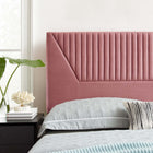 Modway - Patience Chenal Touffé Performance Velvet Tête de lit King/King de Californie, Rose poussiéreuse-Tissu résistant aux taches