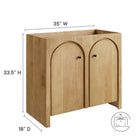 Modway - Appia 36" Armoire de toilette de salle de bain (lavabo non inclus) - Chêne-Découpe de plomberie