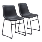 Zuo - Smart Chaise de salle à manger - Noir - Ensemble de 2-Assemblage requis