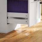 HOMCOM - Classeur vertical de bureau à 2 tiroirs - blanc-Style moderne avec effet bois qui complète la décoration du bureau 