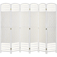 HOMCOM - Cloison de séparation autoportante à 6 panneaux pour bureau à domicile - blanc-Ce séparateur de pièce est idéal pour créer un espace personnel ou diviser de grandes pièces 
