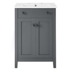 Modway - Nantucket 24" Vanette de salle de bain - Gris blanc-Vanité de salle de bain moderne