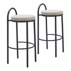 Zuo - Sisal Tabouret de bar - Tweed beige - Ensemble de 2-Design ergonomique