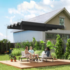 Outsunny - Toile de pergola rétractable UV30+ protégée 8 pi L x 9,4 pi l pour cadre de pergola 7 pi L x 10 pi l, gris foncé-Cette couverture de pergola possède des poches uniquement pour cinq barres