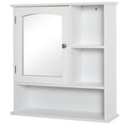 Kleankin - Armoire de salle de bain murale avec miroir, porte et étagère réglable - blanc-Conception murale, prend peu de place   