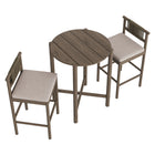 Modway - Eleni 3 pièces Terrasse extérieure Bois de teck Bar Set - Caillou gris vieilli-Capsules de pied non marquées