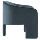 Modway - Greer Velours Performance Rembourré Fauteuil d’accent - Cadet Blue-Dossier courbé