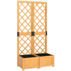 Outsunny - Ensemble de 2 bacs de jardin surélevés avec treillis pour plantes-Cet ensemble comprend 2 bacs surélevés pour offrir plus d'espace à vos plantes 