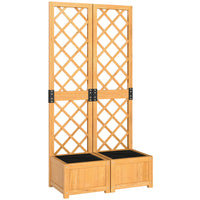 Outsunny - Ensemble de 2 bacs de jardin surélevés avec treillis pour plantes-Cet ensemble comprend 2 bacs surélevés pour offrir plus d'espace à vos plantes 