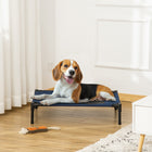PawHut - Lit pour chien surélevé, couchette surélevée pour chiens de taille M, intérieur/extérieur, 30 po L x 24 po l x 7 po H, bleu-Le design surélevé protège votre animal de la saleté et de la poussière du sol 