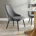 Modway - Adorn Touffe Performance Velvet Fauteuil d’appoint de salle à manger - Gris-Tissu résistant aux taches durable