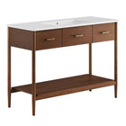 Modway - Zaire 48" Vanité de salle de bain à un seul lavabo - Blanc noyer-MDF et caoutchouc