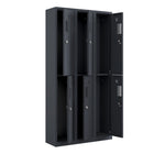 Ceha - Casier NH Series batterie de 3, 2 niveaux avec aérations avant à trous, gris graphite-Porte-étiquette sur la porte