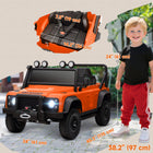 Qaba - Jeep pour enfants Land Rover sous licence 12V à chevaucher - orange-Suspension à quatre roues et démarrage/arrêt en douceur pour des trajets plus sûrs et confortables 