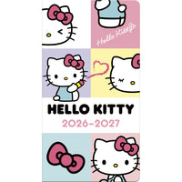 DateWorks - Planificateur de poche mensuel 2026-2027 - 3,5 po x 6,5 po - Hello Kitty - Bilingue-Taille de 6,5 po x 3,5 po, parfaite pour la planification en déplacement