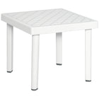 Outsunny - Table d'appoint de jardin - table basse d'extérieur - blanc-Style chic pour compléter votre terrasse, jardin et piscine 