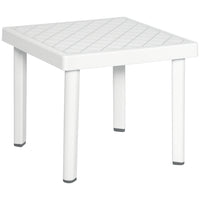 Outsunny - Table d'appoint de jardin - table basse d'extérieur - blanc-Style chic pour compléter votre terrasse, jardin et piscine 