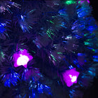HOMCOM - Arbre de Noël à fibres optiques LED pré-éclairé de 5ft décoration artificielle support blanc-Dimension globale (pieds) : Φ2,5ft x 5ft 