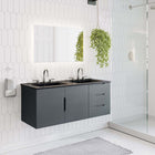 Modway - Vitality Double évier 48" Vanette de salle de bain - Gris Noir-Construction en MDF et panneau de particules