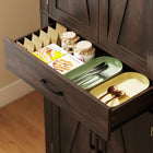 HOMCOM - Armoire de garde-manger de cuisine 72 po avec portes de grange - brun-Couleur : Marron 