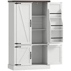 HOMCOM - Armoire de garde-manger avec 6 étagères de porte - blanc-Deux armoires offrent un espace de rangement fermé pour une cuisine propre et organisée 
