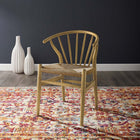 Modway - Flourish Fuseau Fauteuil d’appoint de salle à manger - Naturel-Cadre en bois massif massif