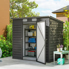 Outsunny - Abri de jardin extérieur 6 pi x 4 pi avec porte verrouillable et 2 aérations - gris-Abri à vélos en métal adapté pour de nombreux outils, équipements et vêtements d’extérieur
