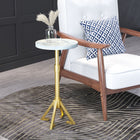 Zuo - Maurice Table d’appoint - Blanc/Or-Capacité de poids maximale: 10