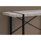 Monarch Specialties - 7315 Bureau 48 po L - Faux Bois Taupe/Metal Noir-La barre métallique en forme de X à l'arrière du bureau offre un soutien et ajoute une touche décorative