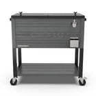 Permasteel - Glacière de patio roulante 80 pintes effet grain de bois avec séparateur - grise-Le séparateur amovible permet cinq configurations différentes pour s’adapter à vos besoins.