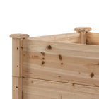 Outsunny - Jardinière surélevée à 3 niveaux 49 po x 49 po x 22 po - naturel-Différents niveaux de hauteur du jardin d'herbes peuvent accueillir des plantes à racines profondes ou ordinaires 
