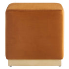 Modway - Tilden Velous de performance carré 17" Rembourré Ottoman - Rouille naturelle-Capacité de poids : 506 lbs.