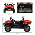 Aosom - voiture électrique 2 places 12v 7ah pour enfants utv - rouge-Contrôle manuel ou télécommande 2,4 GHz offrant aux enfants une vitesse de 3,7 mi/h (6 km/h) 