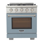 Kucht - 30 po Série KFX-X Cuisinière Pro Style au gaz naturel - Acier inoxydable/Bleu pâle-Nouveaux brûleurs true simmer pour une cuisson délicate à basse température