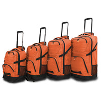 Tucci Italy - Scorre 4 pièces Softside Spinner Set - Orange-Conçu en Italie pour combiner le style européen moderne avec une fonctionnalité pratique et prête à voyager