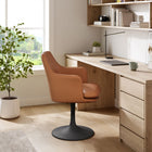 Modway - Lippa Salle à manger pivotante Cuir végane Fauteuil - Black Tan-Capacité de pivot à 360º