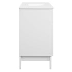 Modway - Isle 48" Armoire à coiffeuse de salle de bain - Blanc blanc-Trous centraux de 8"