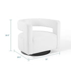 Modway - Spin Coupe Performance Velvet Fauteuil pivotant - Blanc-Rembourrage en velours polyester Performance
