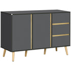 HOMCOM - Buffet 47,2 po L, armoire de rangement, gris foncé-Design fort et saisissant : le meuble de salon est proposé en gris foncé, avec des accents effet bois 