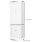 HOMCOM - Armoire de cuisine autoportante avec 4 étagères et 4 portes - blanc-Placez-le dans votre cuisine, salon, salle à manger ou même bureau pour un espace de rangement supplémentaire 