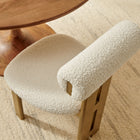Modway - Torian Tissu Boucle Chaise à manger - Ivoire de chêne français - Ensemble de 2-Sièges en tissu boucle