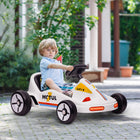 Qaba - Kart à pédales électrique pour enfants 6V 7AH - blanc-Batterie 6V 7AH offrant une heure de jeu avec une seule charge 